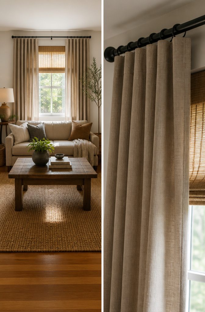Drapes for Living Room: 6 Styles to Know Before You Buy 13 A selection of classic drape panels in a living room.