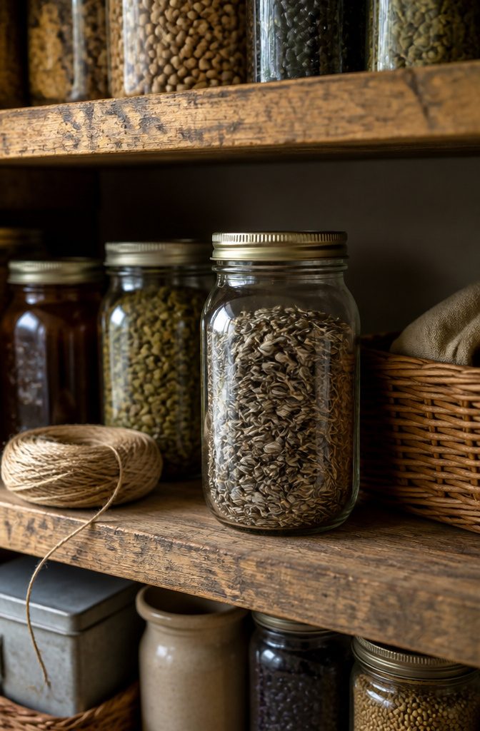 How to Harvest Sunflower Seeds: 6 Steps for 2026 7 A glass mason jar filled with sunflower seeds on a pantry shelf.