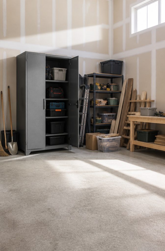 Metal Garage Cabinet Types: Wall, Floor, Rolling, Freestanding & Steel Gauges 5 Freestanding Cabinets