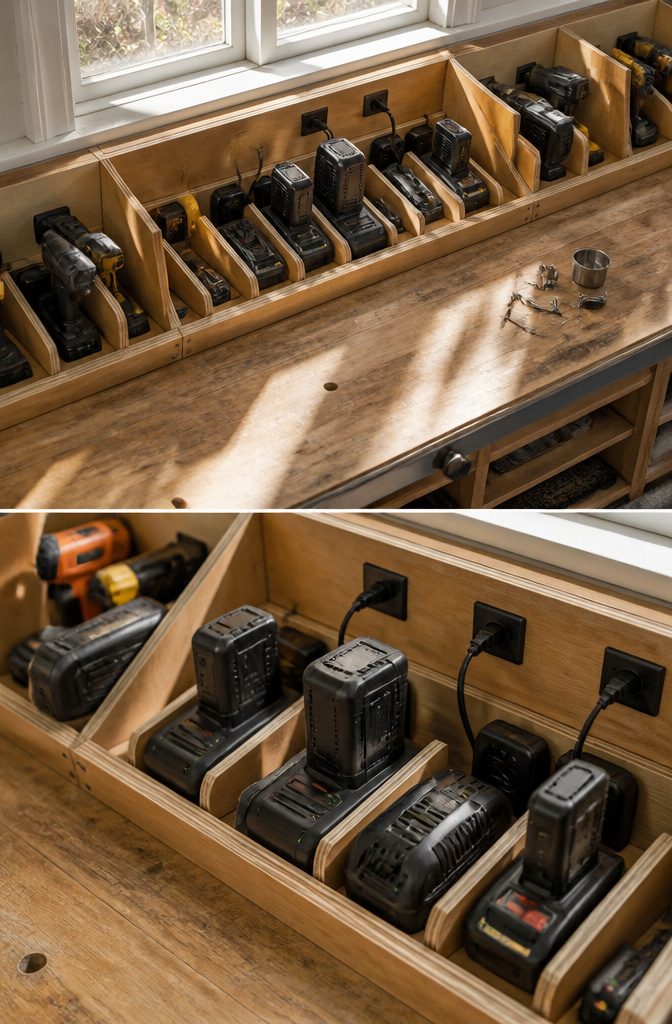 How to Build a Tool Charging Station: A 7-Step Guide for 2026 12 A tool charging station with adjustable battery compartment design.