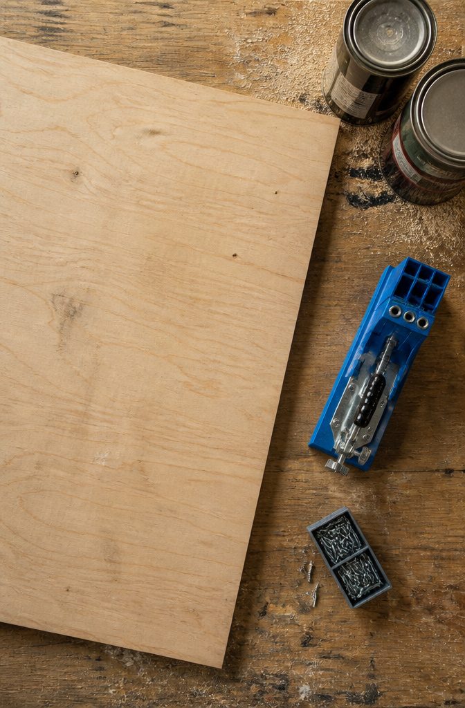 How to Build a Tool Charging Station: A 7-Step Guide for 2026 2 3/4" plywood sheets and Kreg pocket hole jig for construction.