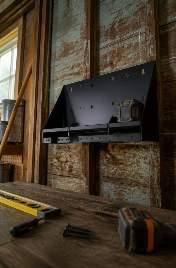 How to Build a Tool Charging Station: A 7-Step Guide for 2026 8 Mounting a charging station on a wall with screws and a stud finder.