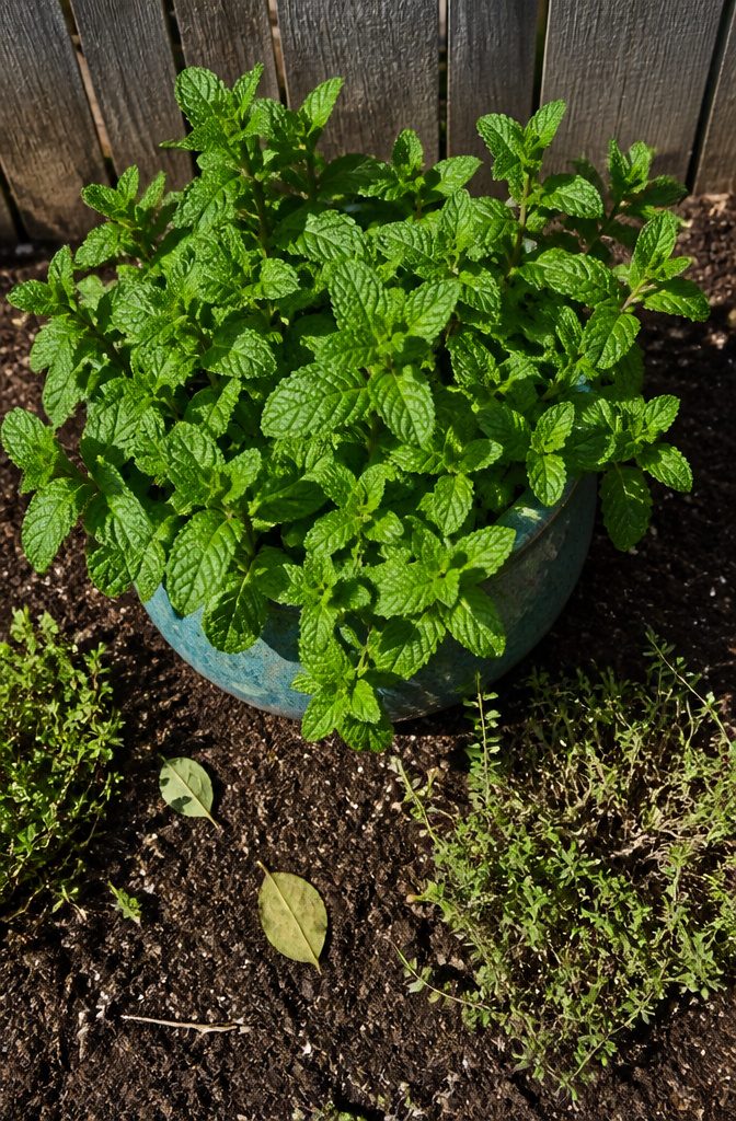 What Not to Grow: Incompatible Plants for Vegetable Gardens 18 Mint plants growing in a garden bed, showing signs of spreading.