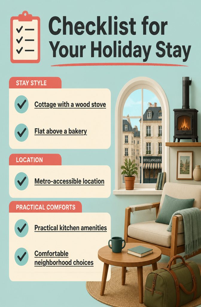 Where to Spend the Holidays: 14 Destinations for 2026 17 Cozy cottage interior with a wood stove for holiday stays.