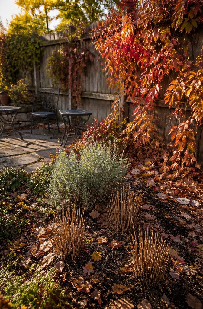 Which Plants to Winterize: Perennials, Tender Plants and Cold-Hardy Options 3 Aster, catmint, and rose mallow trimmed in a late October garden.