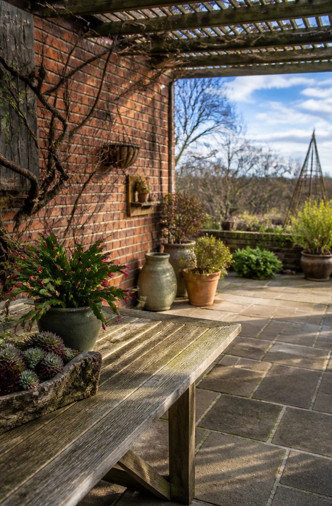 Which Plants to Winterize: Perennials, Tender Plants and Cold-Hardy Options 6 Christmas cactus in a garden, ready to stay outside for winter bloom.