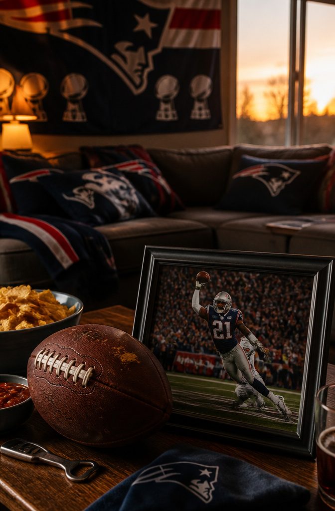 Malcolm Butler intercepting a pass at the Patriots' goal line.